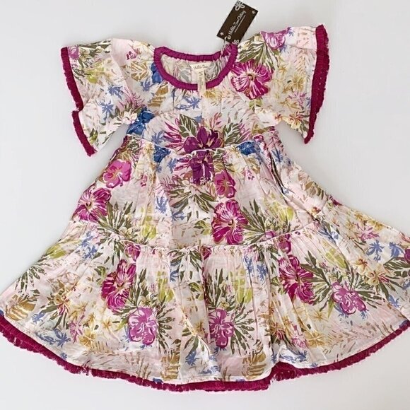 NWT Matilda Jane Bird of Paradise Short-Sleeve Floral Tiered Dress 2T 4T - Picture 1 of 12